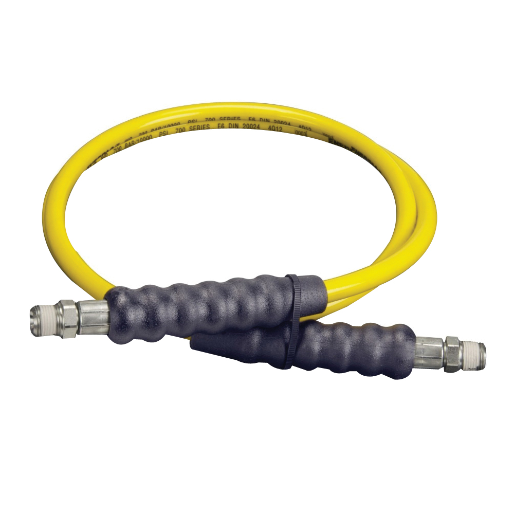 ENERPAC® H700 H7206 High Pressure Hydraulic Hose, 1/4 in ID, 6 ft L, 10000 psi Pressure, Thermoplastic Tube, Yellow