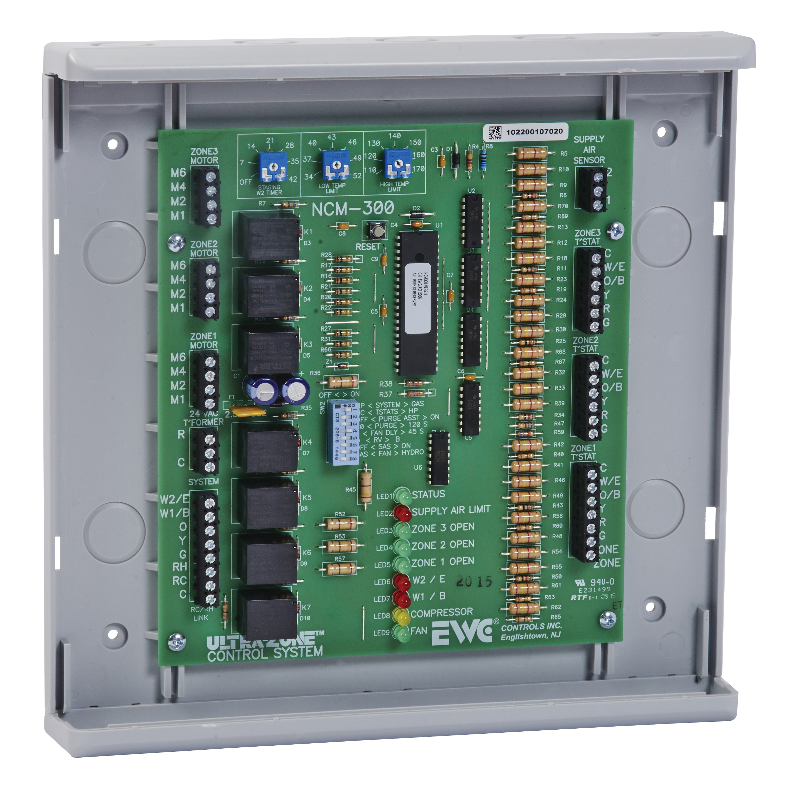 EWC® Ultra-Zone NCM-300 Zone Control Panel, 19 to 30 VAC, 10 in W x 9-7/8 in H x 1.7 in D