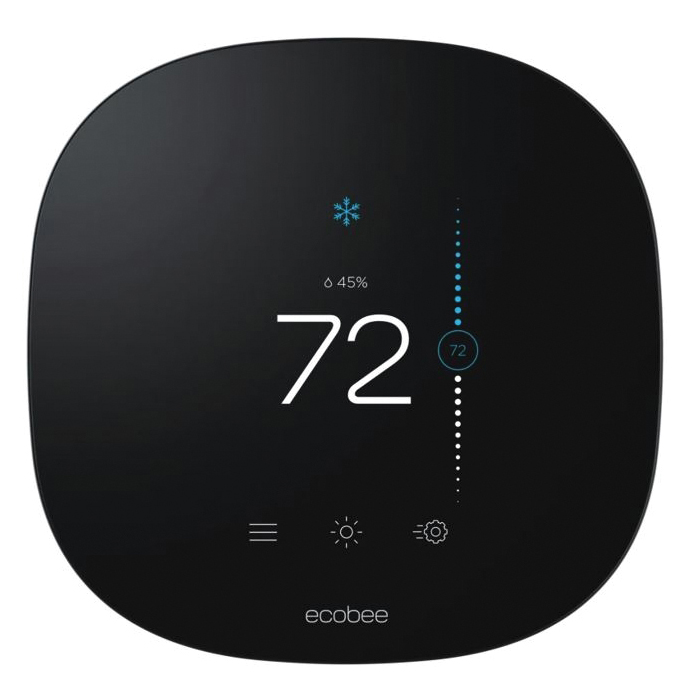 Ecobee ecobee3 Lite EB-STATE3LTBX01 Smart Thermostat, 3.5 VA, Touch Screen Display, Threaded Mounting