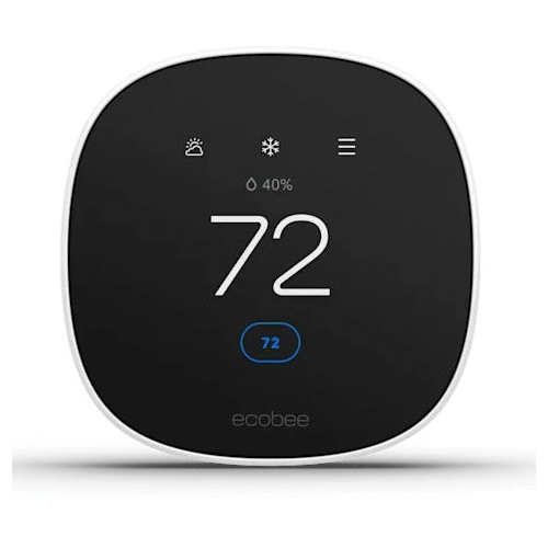 Ecobee EB-STATE7PB-01 Smart Thermostat Lite, 24 V, LCD Display, Programmable Programmability
