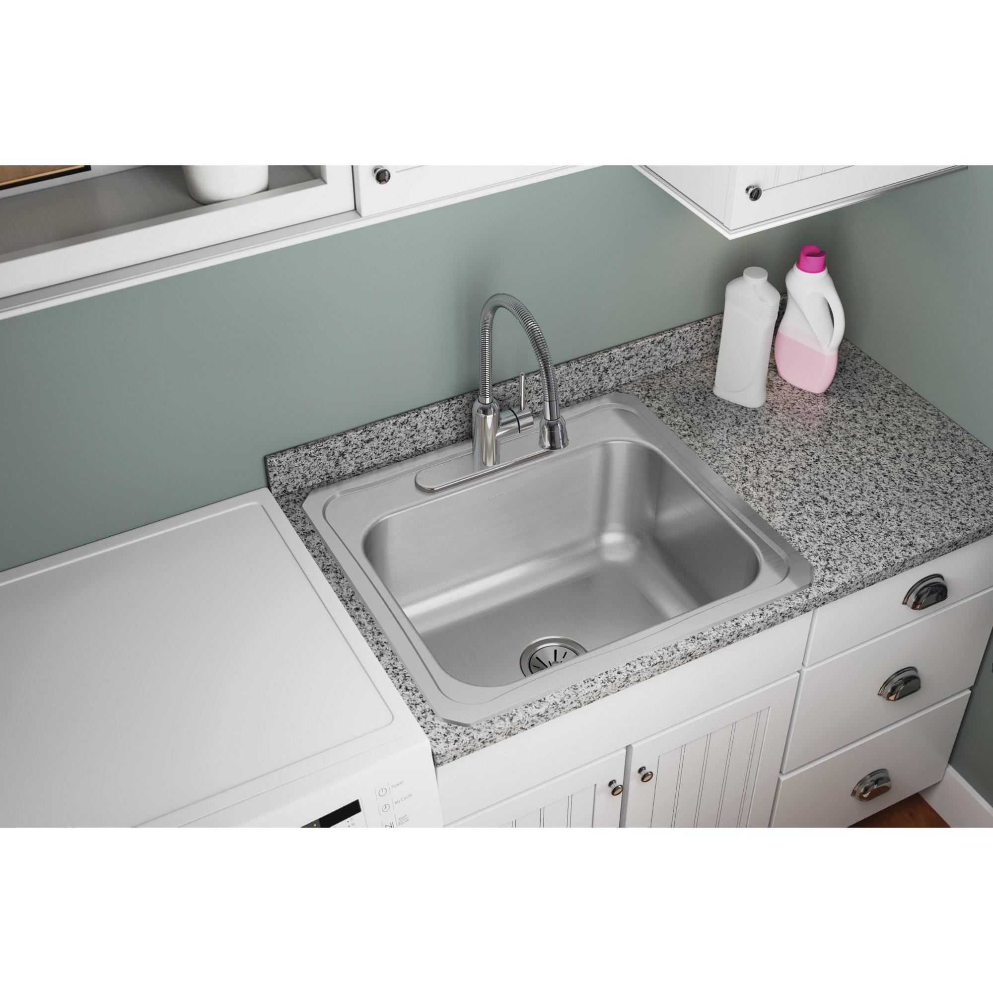 Elkay&reg; Pursuit DCR2522103 Sink, Rectangular, 3 -Hole, Stainless Steel, Brushed Satin, Domestic
