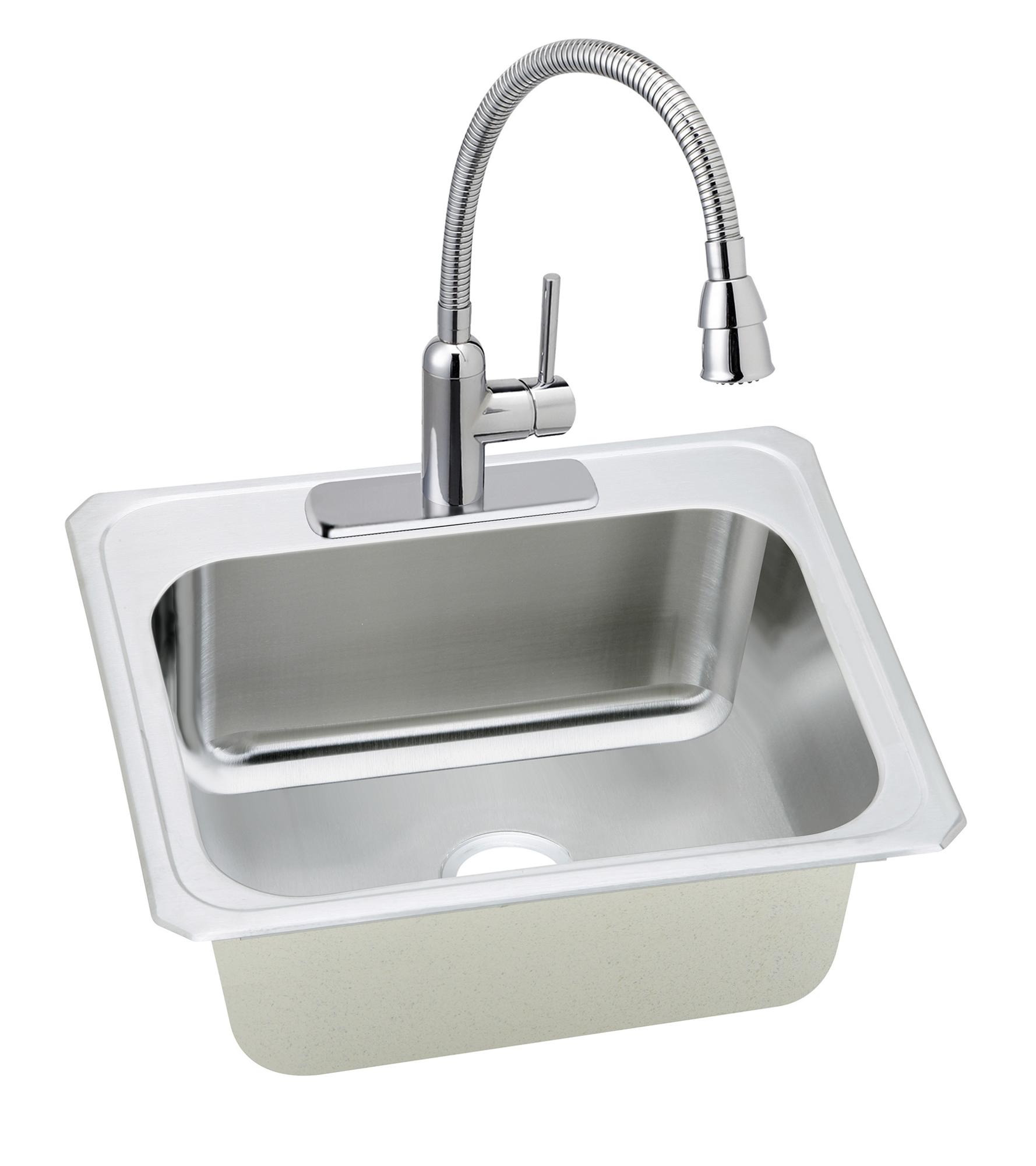 Elkay&reg; Pursuit DCR2522103 Sink, Rectangular, 3 -Hole, Stainless Steel, Brushed Satin, Domestic