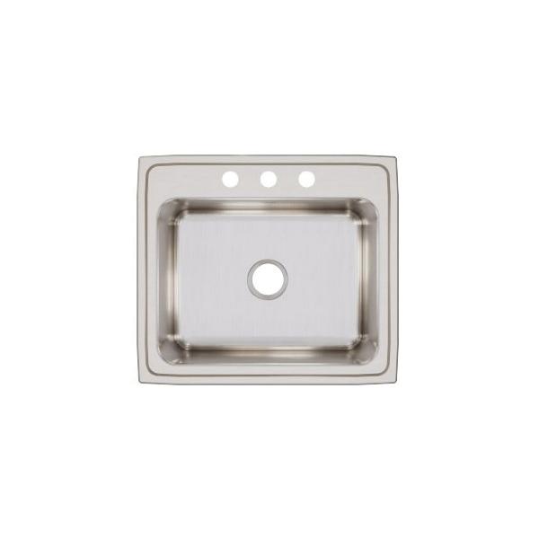 Elkay® Lustertone™ Classic DLR2522103 Single Bowl Sink, 3 -Hole, 304 Stainless Steel, Lustrous Satin, Domestic thumbnail 4