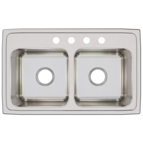 Elkay® Lustertone Classic DLR2918104 Kitchen Sink, 4 -Hole, Stainless Steel, Lustrous Satin, Domestic thumbnail 4