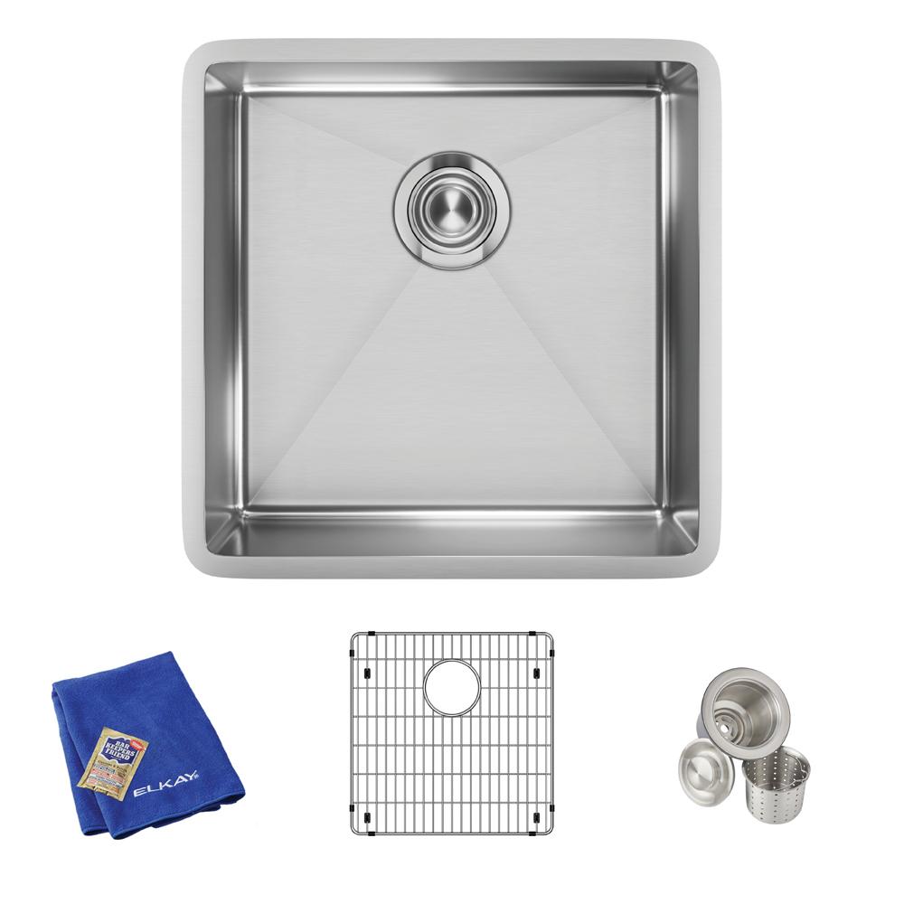 Elkay® Crosstown® ECTRU17179TC Kitchen Sink, Rectangular, 304 Stainless Steel, Polished Satin, Import thumbnail 3