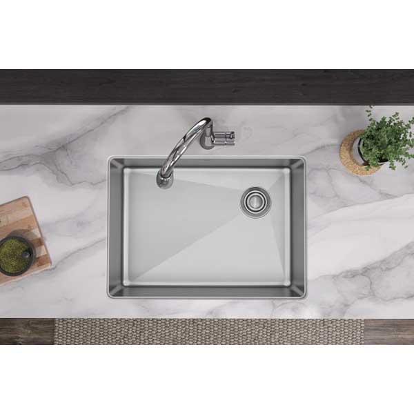Elkay® Crosstown® ECTRU24179RT Kitchen Sink, Rectangular, 304 Stainless Steel, Polished Satin, Import