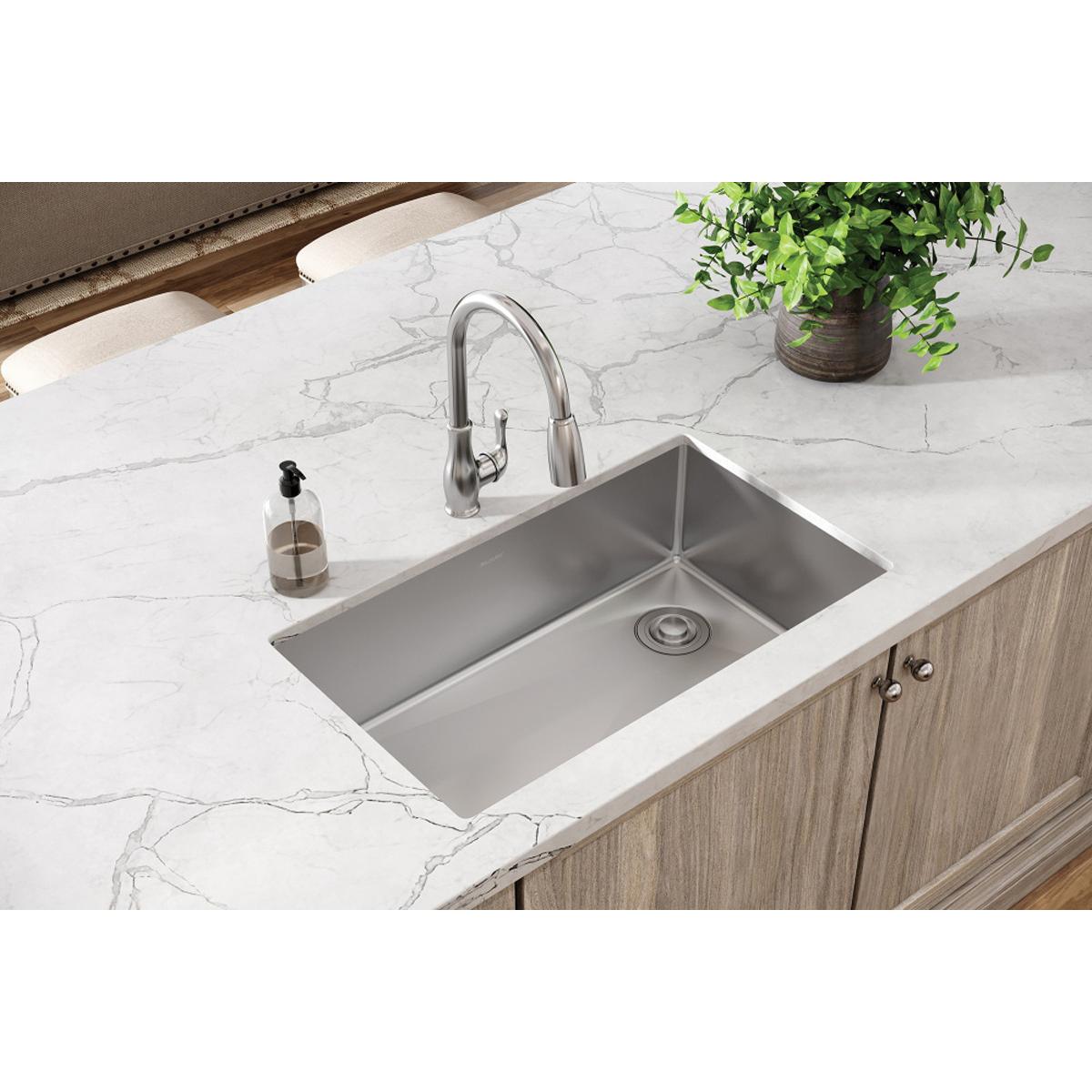 Elkay® Crosstown® ECTRU30179RT Kitchen Sink, Rectangular, 304 Stainless Steel, Polished Satin, Import thumbnail 3