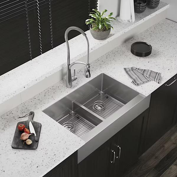 Elkay® Crosstown® ECTRUFA32179C Kitchen Sink Kit With Aqua Divide, Stainless Steel, Polished Satin, Import thumbnail 3