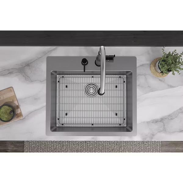 Elkay® Crosstown® ECTSR25229TBG2 Dual-Mount Kitchen Sink Kit, 2 -Hole, Stainless Steel, Polished Satin, Import thumbnail 2