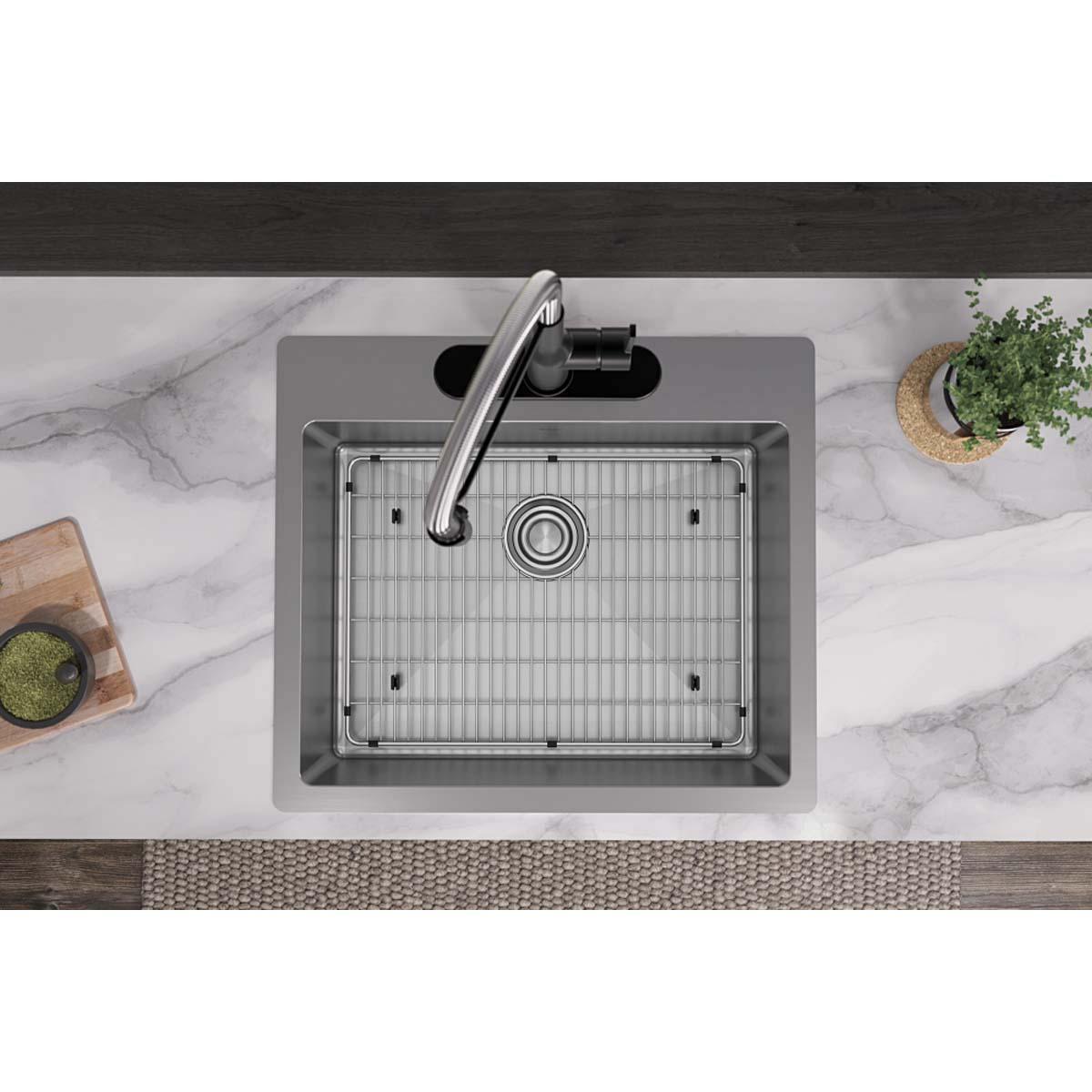 Elkay® Crosstown® ECTSR25229TBG3 Sink Kit, Rectangular, 3 -Hole, Stainless Steel, Polished Satin, Import thumbnail 2