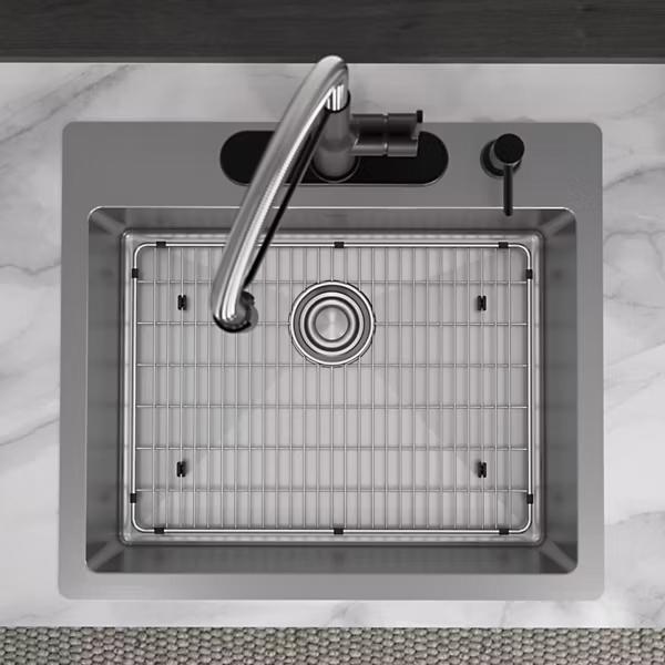 Elkay® Crosstown® ECTSR25229TBG4 Dual-Mount Kitchen Sink Kit, 4 -Hole, Stainless Steel, Polished Satin, Import thumbnail 2