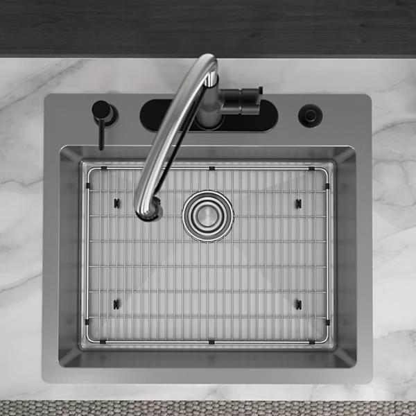 Elkay® Crosstown® ECTSR25229TBG5 Dual-Mount Kitchen Sink Kit, 5 -Hole, Stainless Steel, Polished Satin, Import thumbnail 2