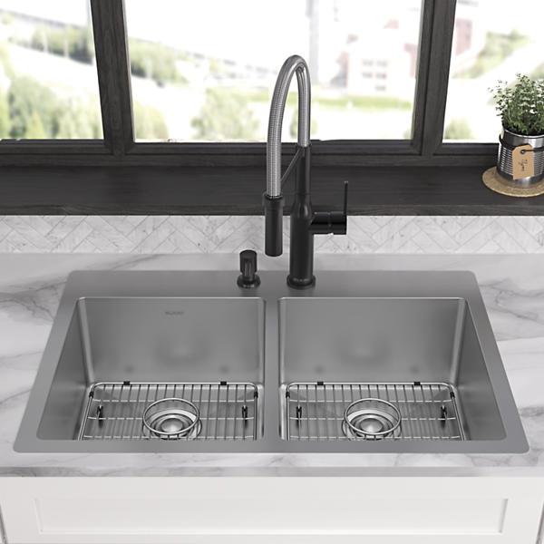 Elkay® Crosstown® ECTSR33229TBG2 Dual-Mount Sink Kit, Stainless Steel