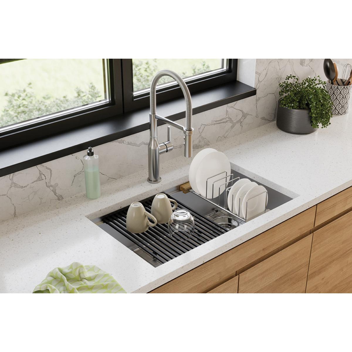 Elkay® Crosstown® EFRU30169RTWC Kitchen Sink, Rectangular, 304 Stainless Steel, Polished Satin, Import thumbnail 2