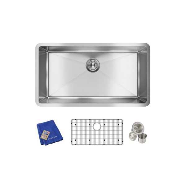 Elkay® Crosstown® EFRU311610TC Kitchen Sink, Rectangular, 304 Stainless Steel, Polished Satin, Import thumbnail 3