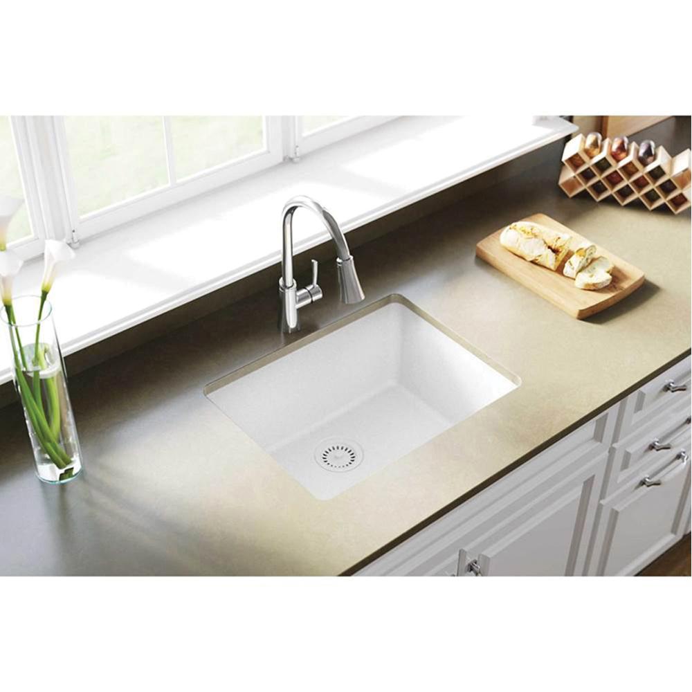 Elkay® Quartz Classic ELGU2522WH0 Kitchen Sink, Rectangular, Quartz, White thumbnail 2