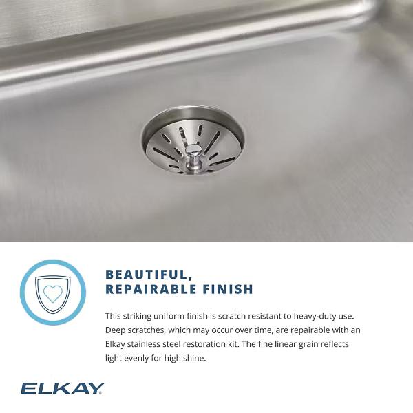 Elkay® Lustertone Classic ELUH1418PD Kitchen Sink, Stainless Steel, Lustrous Satin thumbnail 3