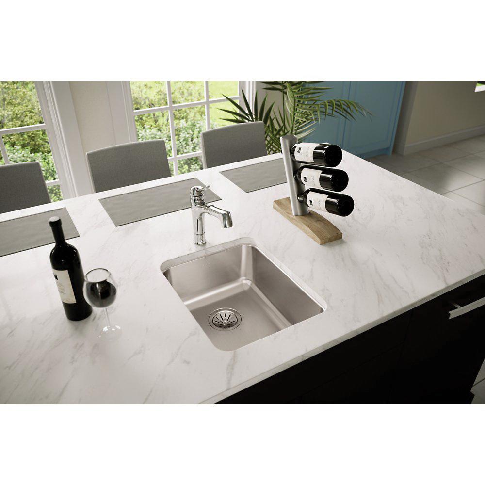 Elkay® Lustertone® Classic ELUH1418 Kitchen Sink, Rectangular, Stainless Steel, Lustrous Satin, Domestic thumbnail 4