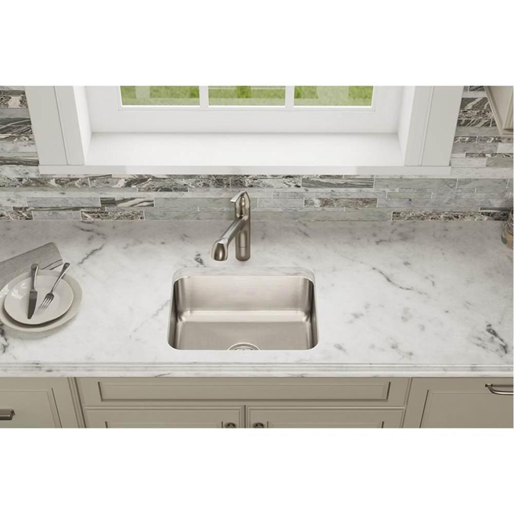 Elkay® Lustertone Classic ELUH1814 Kitchen Sink, Rectangular, Stainless Steel, Lustrous Satin, Domestic thumbnail 3