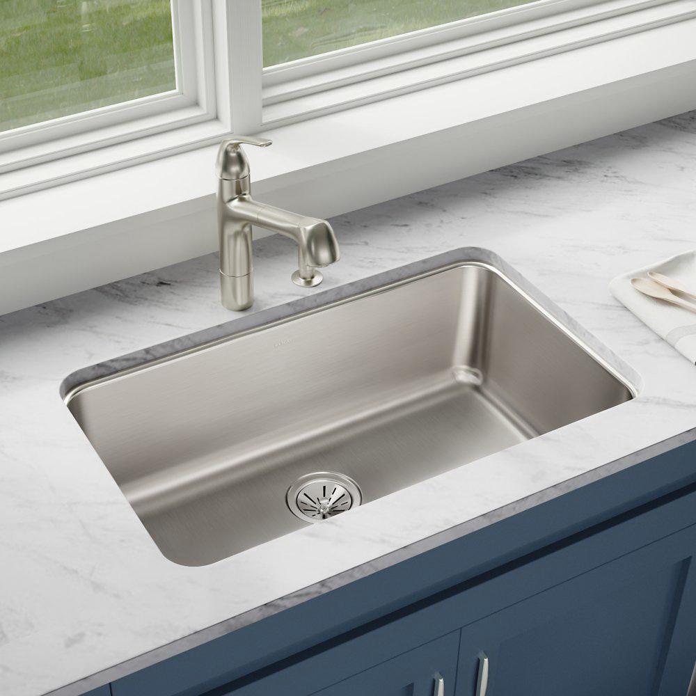 Elkay® Lustertone® Classic ELUH281610 Kitchen Sink, Rectangular, Stainless Steel, Lustrous Satin, Domestic thumbnail 4
