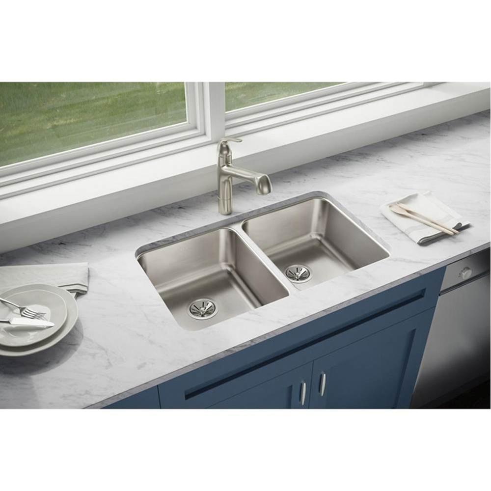 Elkay® Lustertone™ Classic ELUH3118 Bowl Sink, Rectangular, Stainless Steel, Lustrous Satin thumbnail 2