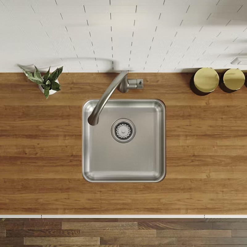 Elkay® Lustertone ELUHAD141455 Kitchen Sink, Rectangular, Stainless Steel, Lustrous Satin, Domestic thumbnail 4
