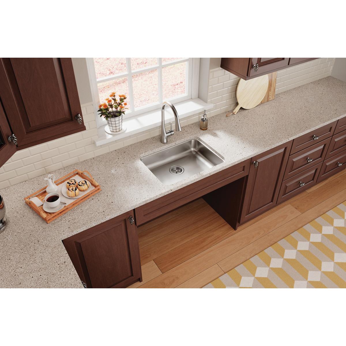 Elkay® Lustertone™ Classic ELUHAD211555 Kitchen Sink, Rectangular, 304 Stainless Steel, Lustrous Satin, Domestic thumbnail 2
