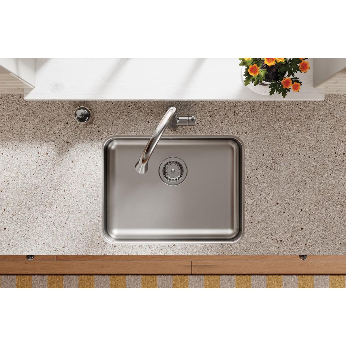 Elkay® Lustertone™ Classic ELUHAD211555 Kitchen Sink, Rectangular, 304 Stainless Steel, Lustrous Satin, Domestic thumbnail 4