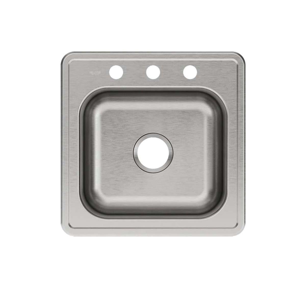 Elkay® Celebrity ESE2020103 Laundry Sink, 20 in L, 20 in W, 10.13 in H, Drop-In Mounting, 304 Stainless Steel thumbnail 3