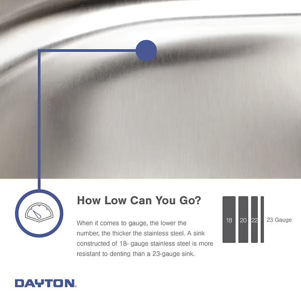 Elkay® Dayton® GE125224 Kitchen Sink, 4 -Hole, Stainless Steel, Satin, Domestic thumbnail 3