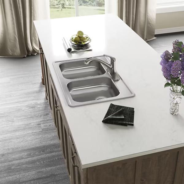 Elkay® Dayton® GE233223 Kitchen Sink, 3 -Hole, Stainless Steel, Satin, Domestic thumbnail 3