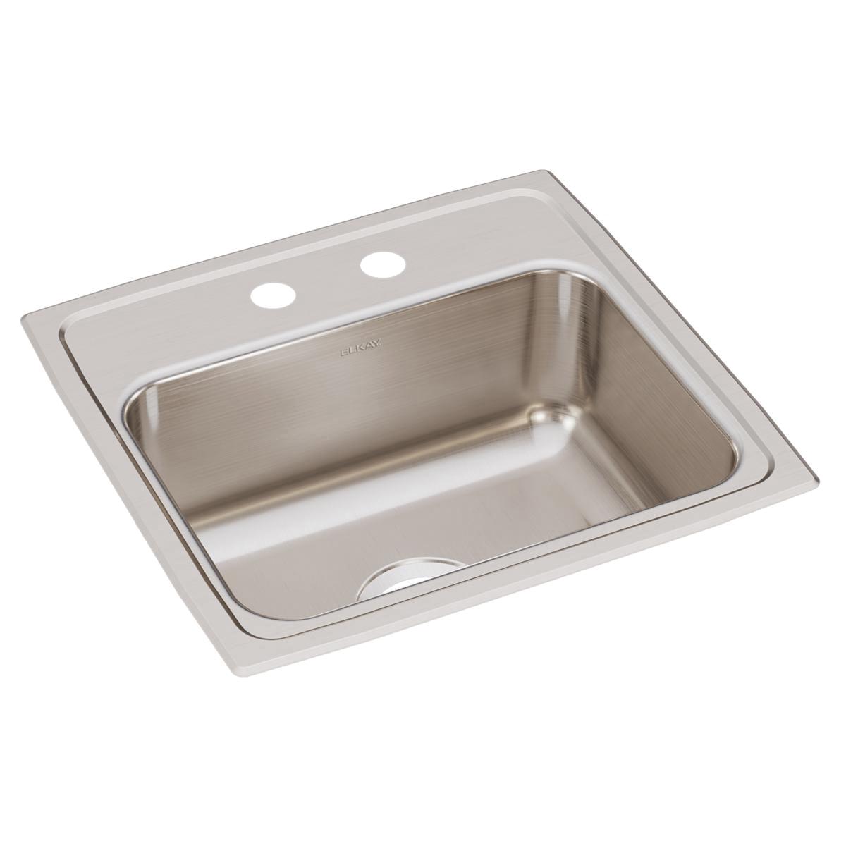 Elkay® Lustertone® Classic LR19182 Kitchen Sink, Rectangular, 2 -Hole, Stainless Steel, Lustrous Satin, Domestic thumbnail 4