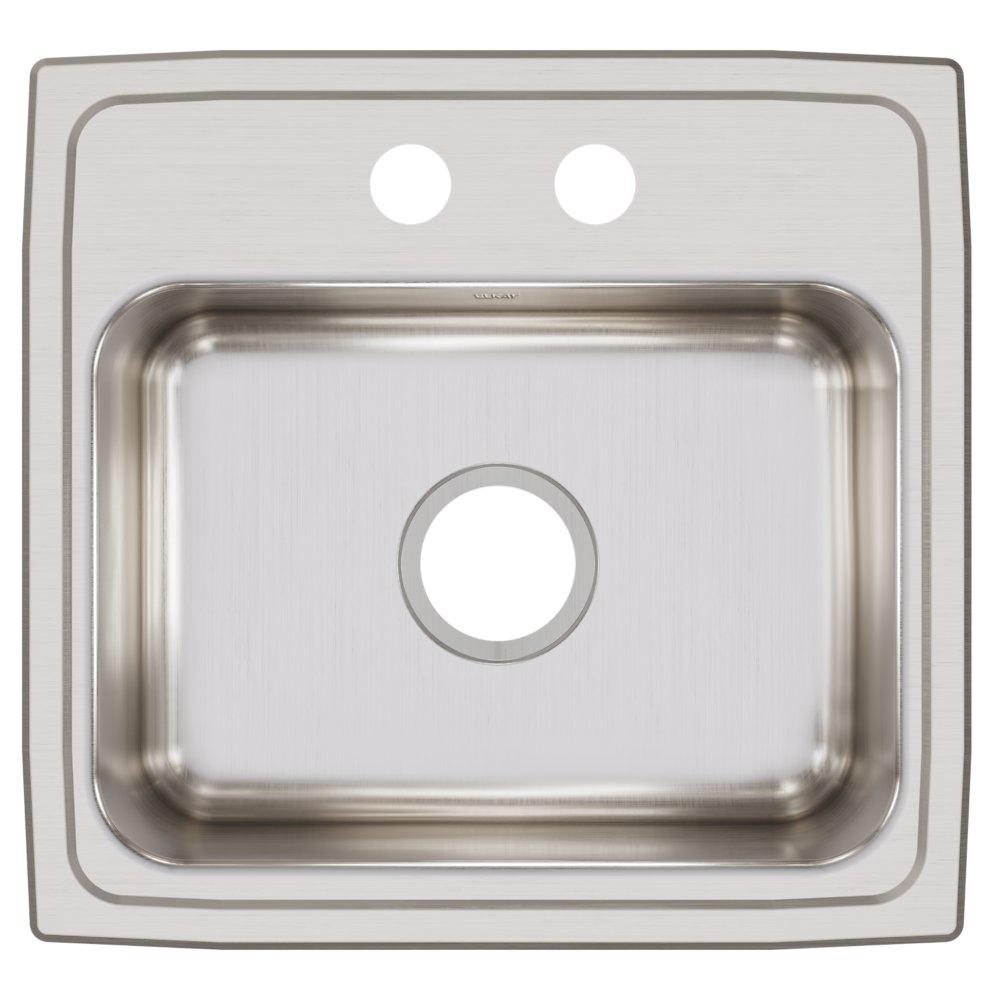 Elkay® Lustertone® Classic LR19182 Kitchen Sink, Rectangular, 2 -Hole, Stainless Steel, Lustrous Satin, Domestic thumbnail 3