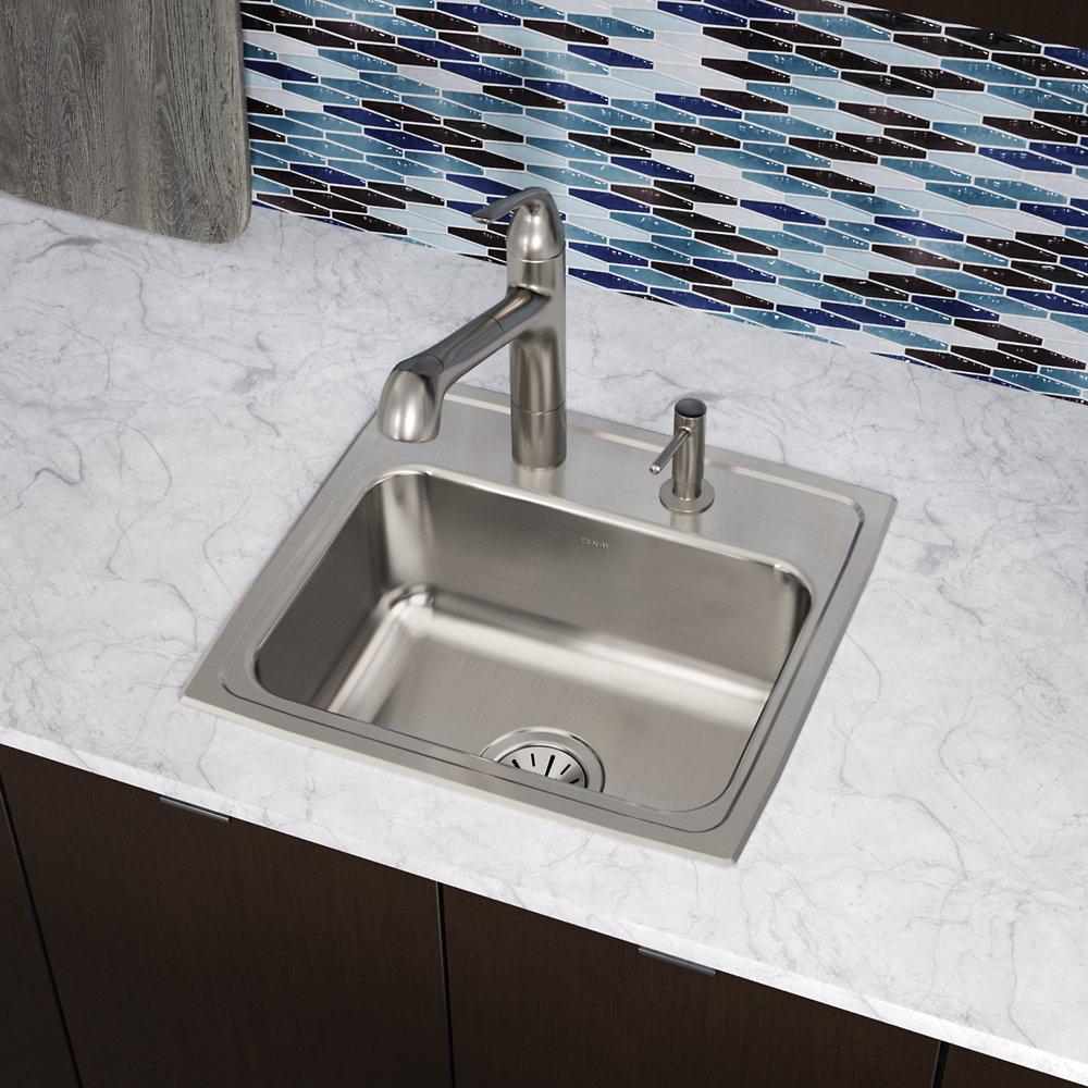 Elkay® Lustertone® Classic LR19182 Kitchen Sink, Rectangular, 2 -Hole, Stainless Steel, Lustrous Satin, Domestic thumbnail 2