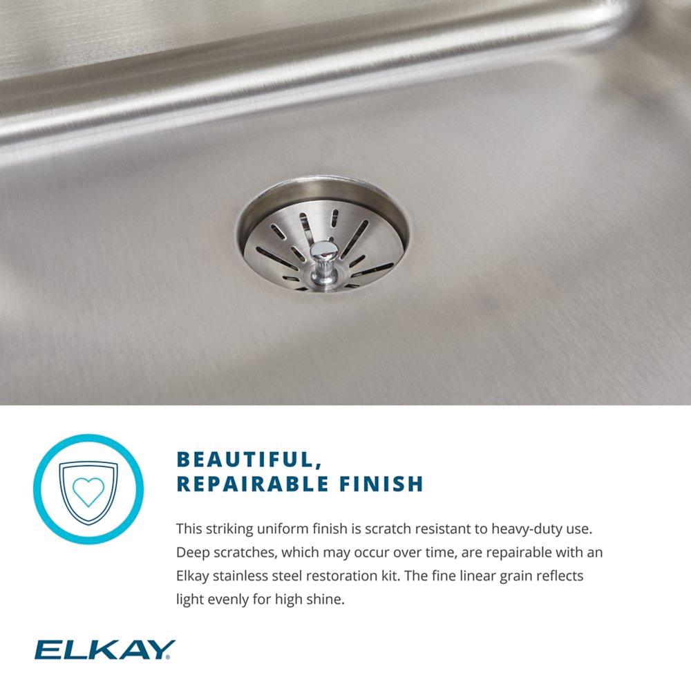 Elkay® Lustertone® Classic LR22191 Kitchen Sink, 1-Hole, Stainless Steel, Lustrous Satin, Domestic thumbnail 2