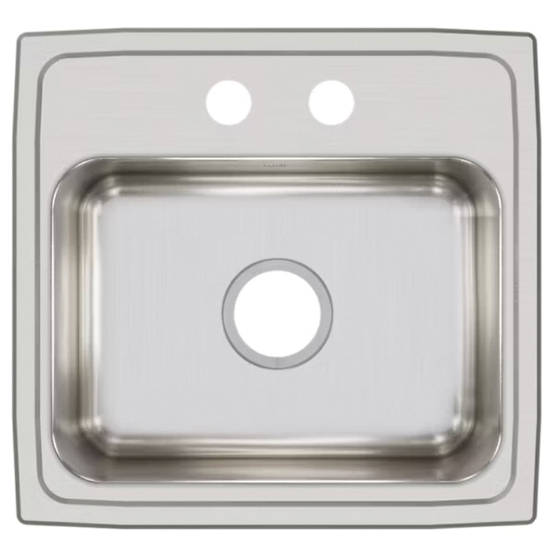 Elkay® Lustertone LRQ19182 Kitchen Sink With Quick-Clip, Rectangular, 2 -Hole, Stainless Steel, Lustertone, Domestic thumbnail 2