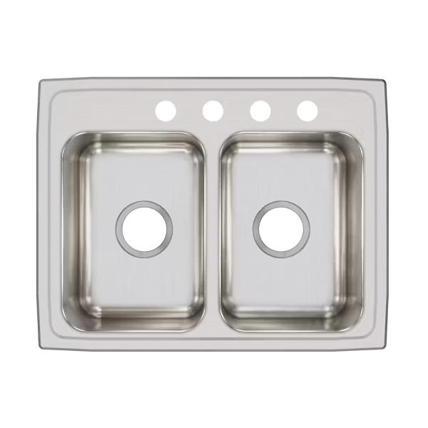 Elkay® Lustertone Classic LRQ25194 Kitchen Sink With Quick-Clip, 4 -Hole, Stainless Steel, Lustertone, Domestic thumbnail 2