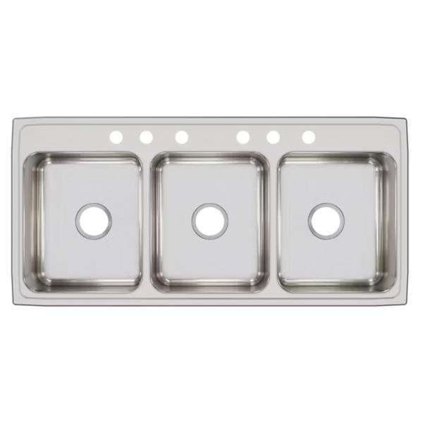 Elkay® Lustertone Classic LTR46226 Kitchen Sink, 6 -Hole, Stainless Steel, Lustrous Satin, Domestic thumbnail 2
