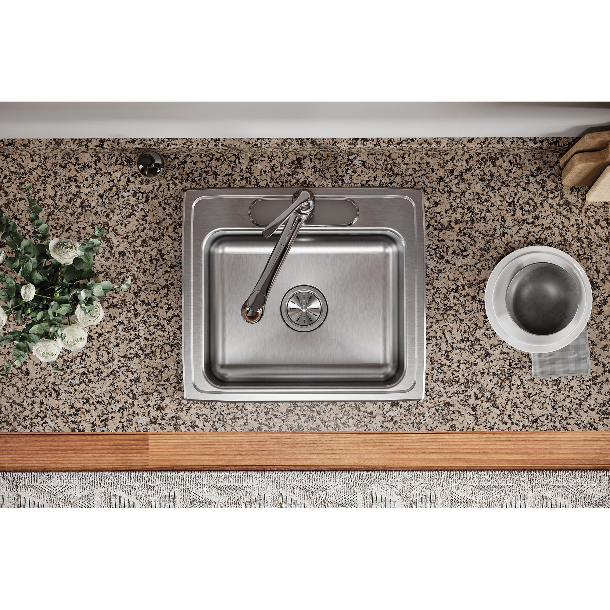 Elkay® Celebrity PSR22193 Sink, Rectangular, 3 -Hole, Stainless Steel, Brushed Satin, Domestic thumbnail 3
