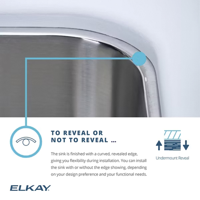 Elkay® SCF16FBSH Bar Sink, 1 -Faucet Hole, Stainless Steel, Hammered Mirror, Import thumbnail 2
