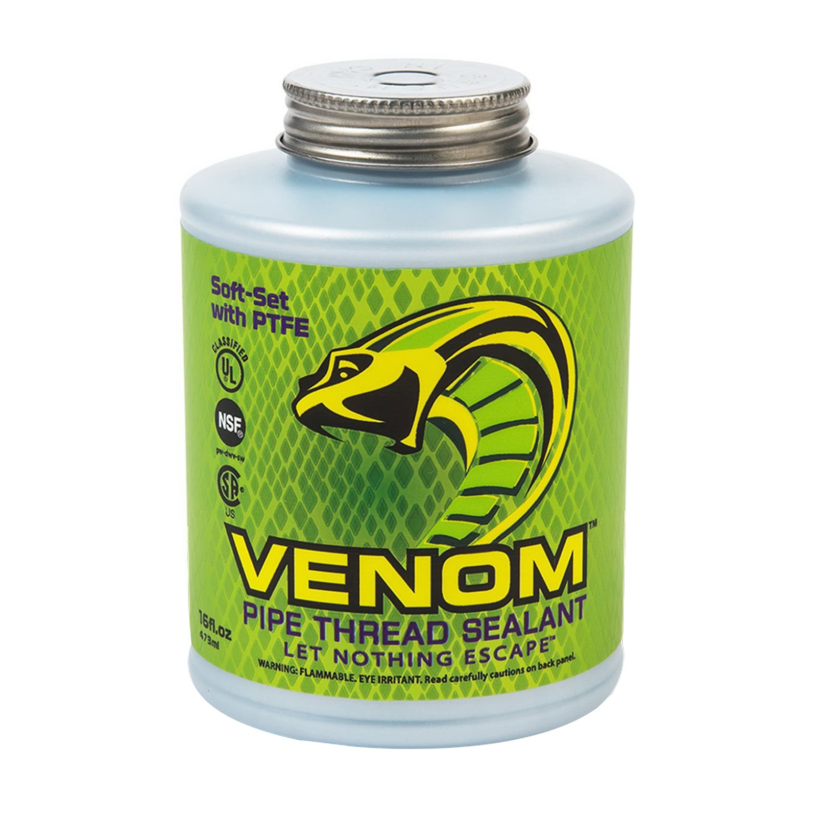 VENOM™ VM16 Pipe Thread Sealant, Liquid, White to Light Green, Mild Alcohol, 16 oz