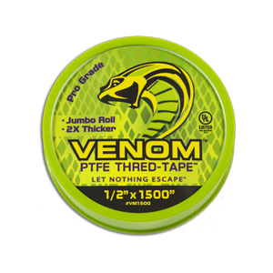 VENOM™ VM1500 Thread Sealant Tape, 1/2 in W, 1500 in L, PTFE