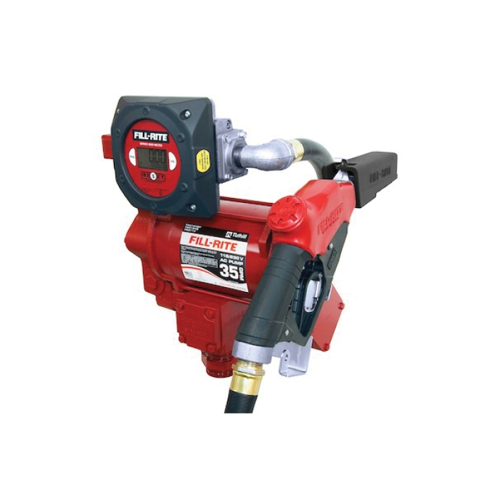 FILL-RITE® FR300V Series FR319VB AC Diesel Pump With Digital Meter and Ultra High-Flow Auto-Nozzle, 35 gpm, 115/230 VAC