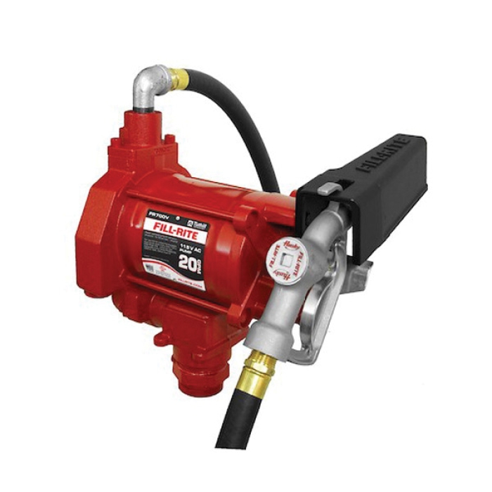 FILL-RITE® FR700V Pump With Manual Nozzle, 18 gpm, 5.5 A, 110 VDC, 1/3 hp, Cast Iron