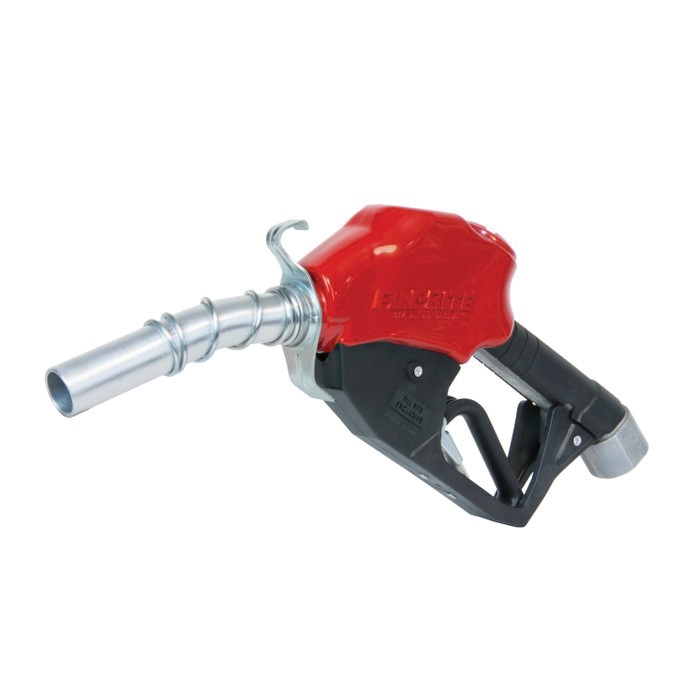 FILL-RITE® N100 Series N100DAU12 Fuel Nozzle With Hook, Automatic, 1 in Nominal, NPT Connection, 5 to 25 gpm, Aluminum