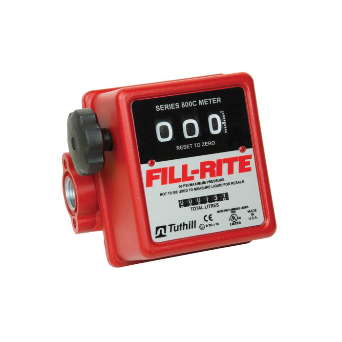 FILL-RITE® 800 Series 807CL Mechanical Fuel Transfer Meter, 3/4 in Connection, +/-1 % Accuracy, Analog Display