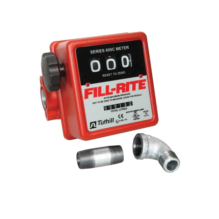 FILL-RITE® 800 Series 807CLMK Mechanical Fuel Transfer Meter, 3/4 in Connection, +/-1 % Accuracy, Analog Display