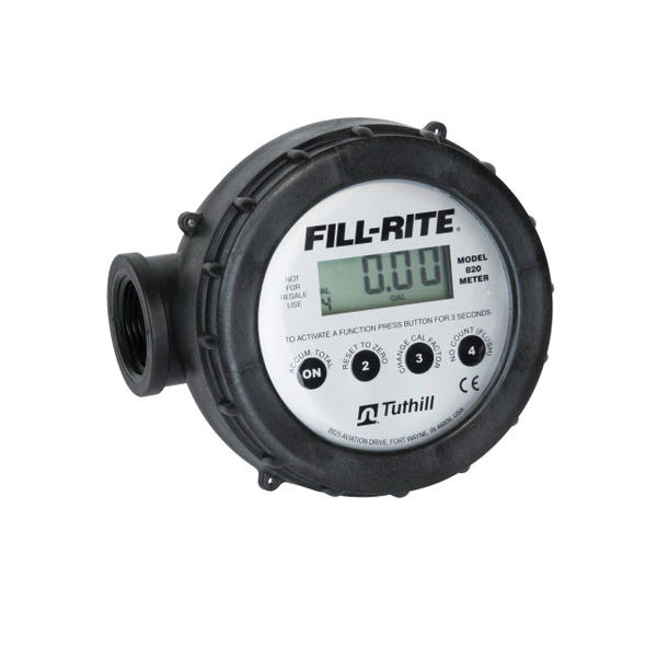 FILL-RITE® 800 Series 820 Non-Potable Water and Mild Chemical Meter, 1 in Connection, +/-1 % Accuracy