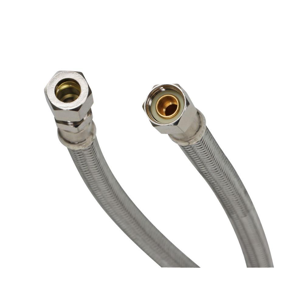 Fluidmaster® B8F12 Faucet Water Supply Connector, 3/8 in, Compression x Copper, 12 in L