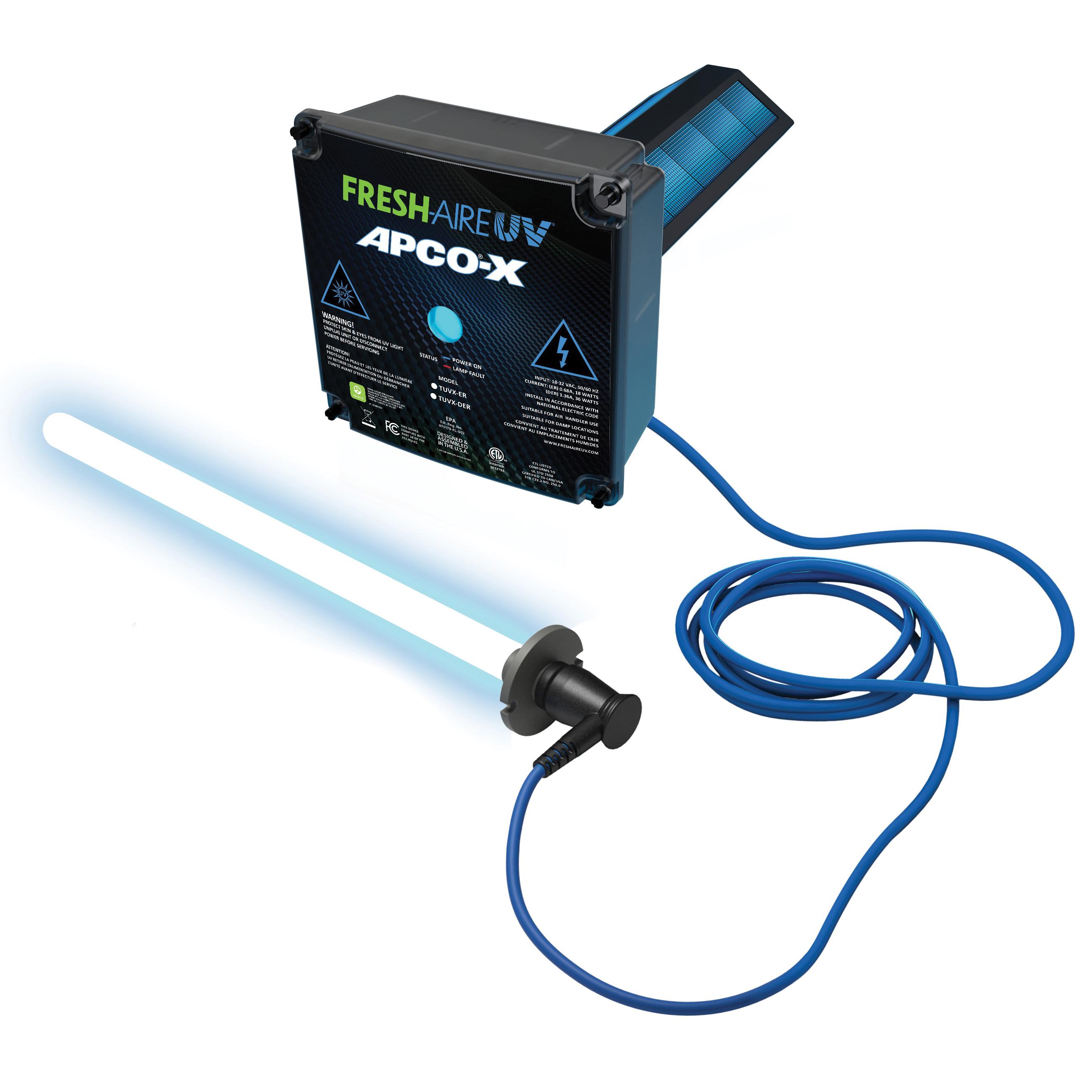 FRESH-AIRE UV® APCO-X Series TUV-APCOX-DER3 Air Purification System, 110 to 277/120 VAC, 7.6 in W, 7.6 in H, 2.2 in D